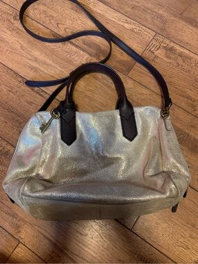 Fossil Metallic Leather Crossbody Bag